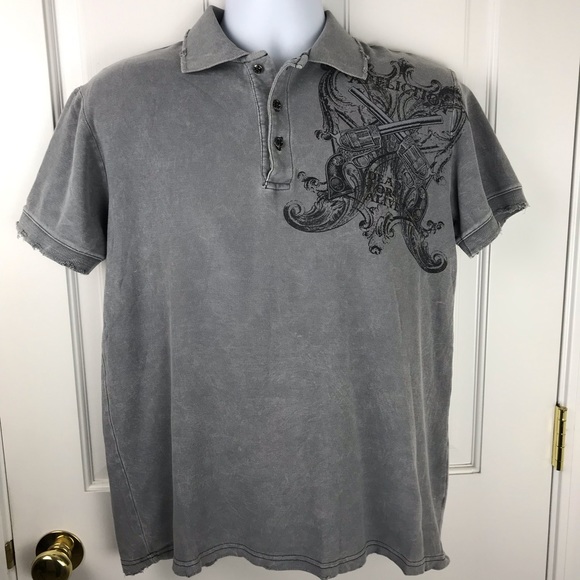 Affliction Shirt Distressed Polo 